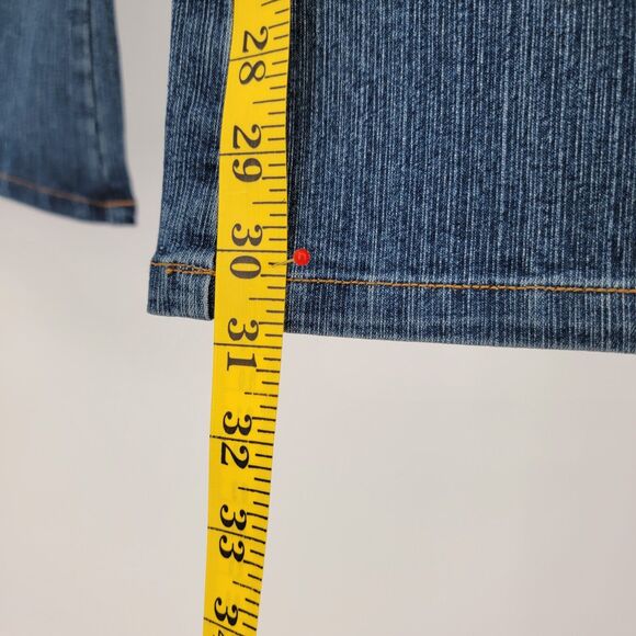 Ginger Juniors Y2K Flared Leg Low Rise Red Zippers & Stitching Jeans 11/12 NWOT - Picture 8 of 15